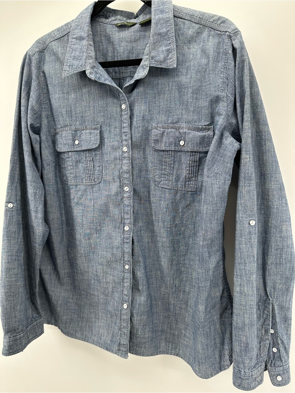 Eddie Bauer Light Blue Chambray Button-Down Shirt
